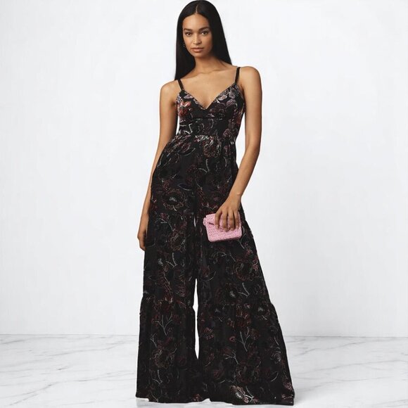 Anthropologie Pants - Anthropologie Hutch Tiered Velvet Jumpsuit Size 14
